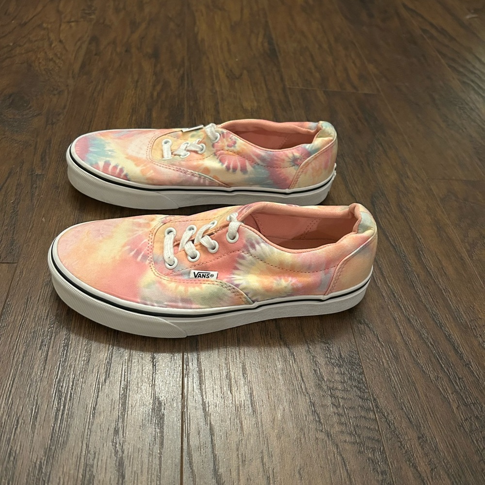 Vans Doheny Tie-Dye Unisex Pastel Pink Yellow Canvas Sneakers Women 7.5 Men 6